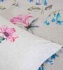 Grey Floral 180 TC Cotton Queen Sized Bed Sheets with 2 Pillow Covers