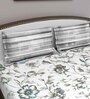 Grey Floral 180 TC Cotton Queen Sized Bed Sheets with 2 Pillow Covers