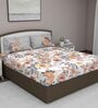 Grey Floral 180 TC Cotton Queen Sized Bed Sheets with 2 Pillow Covers