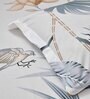Grey Floral 186 TC 100 % cotton Double Bedsheet with 2 Pillow Covers