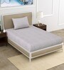 Grey Floral 186 TC Cotton Single Bedsheet with 1 Pillow cover