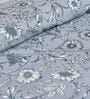 Grey Floral 210 TC Cotton King Sized Bed Sheets with 2 Pillow Covers