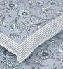 Grey Floral 210 TC Cotton King Sized Bed Sheets with 2 Pillow Covers