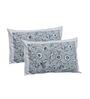 Grey Floral 210 TC Cotton King Sized Bed Sheets with 2 Pillow Covers