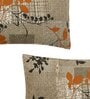 Grey Floral 210 TC Cotton Queen Sized 1 Double Bedsheet 2 Pillow Covers