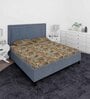 Grey Floral 210 TC Cotton Queen Sized 1 Double Bedsheet 2 Pillow Covers