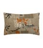 Grey Floral 210 TC Cotton Queen Sized 1 Double Bedsheet 2 Pillow Covers