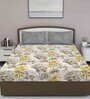 Grey Floral 210 TC Cotton Queen Sized Bed Sheets with 2 Pillow Covers