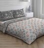 Grey Patterned 225 TC Cotton 4 Pieces Bedding Set Siena Collection