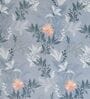 Blue Floral 260 Tc Polycotton King Fitted Bedsheet With 2 Pillow Covers