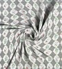 Grey Floral 280 TC Cotton Blend Fitted King Bedsheet With 2 Pillow Covers