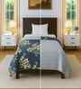 Grey Floral 300 GSM Cotton Single Bed Size Comforter