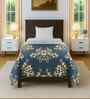 Grey Floral 300 GSM Cotton Single Bed Size Comforter