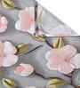 Grey Floral 300 TC Cotton Blend 7D King Size Double Bedsheet with 2 Pillow Covers