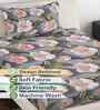 Grey Floral 300 TC Cotton Blend 7D Single Bedsheet with 1 Pillow Cover
