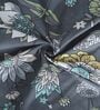 Navy Blue Floral 300 Tc Cotton Blend Double King Size Bedsheet With 2 Pillow Covers