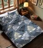 Grey Floral 300 TC Glaze Cotton 4 Pieces Bedding Set Luxury Collection