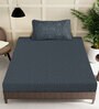 Blue Floral 300 TC Woollen Fitted Single Bedsheet with Pillow Cover
