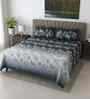 Grey Floral 400 TC Cotton Flat Super King Size Bedsheet with 2 Pilllow covers Luxury Series Collection