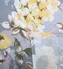 Grey Floral 400 TC Cotton Superking Size Bedsheet With 2 Pillow Covers Threads Nature Collection