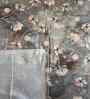Grey Floral 400 TC Cotton SuperKing Sized Double Bedsheet with 2 Pillow Covers Luxury Series Collection