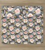 Grey Floral 7D King Size Cotton Blend Double Bedsheet with 2 Pillow Covers