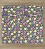 Grey Floral 7D King Size Cotton Blend Double Bedsheet with 2 Pillow Covers