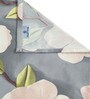 Grey Floral 7D King Size Cotton Blend Double Bedsheet with 2 Pillow Covers