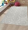 Grey Floral Microfibre 4 ft x 6 ft Hand Tufted Carpet