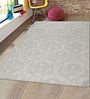 Grey Microfibre Damasc 5 x 7 Feet Hand Tufted Carpet