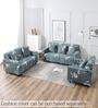 Grey Floral Polyester 2 Seater Sofa Cover