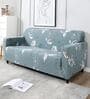 Grey Floral Polyester 3 Seater Sofa Cover