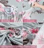 Grey Floral Polyester 3 Seater Sofa Cover