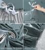 Grey Floral Polyester 3 Seater Sofa Cover