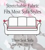 Grey Floral Polyester 3 Seater Sofa Cover