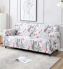 Grey Floral Polyester 3 Seater Sofa Cover