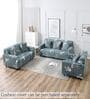 Grey Floral Polyester 3 Seater Sofa Cover
