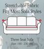 Grey Floral Polyester 3 Seater Sofa Cover