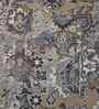 Grey Floral Polyester 5x8 Feet Machine Made Carpet