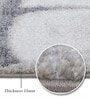 Grey Floral Polypropylene 5 ft x 2.5 ft Machine Made Runner
