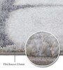 Grey Floral Polypropylene 5 ft x 2 ft Machine Made Runner