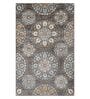 Grey Floral PP Heatset 5 x 7 Feet  Machine -Made Carpet