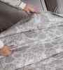 Grey Floral Print Cotton Double Bed Dohar