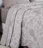 Grey Floral Print Cotton Double Bed Dohar