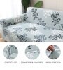 Grey Floral Viscose and Polyester (3 + Lounge) L-Shaped Stretchable Chaise Sofa Covers