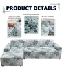 Grey Floral Viscose and Polyester (3 + Lounge) L-Shaped Stretchable Chaise Sofa Covers