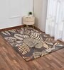 Grey Floral Wool 4 ft x 6 Hand Tufted Carpet