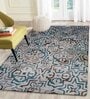 Grey Floral Wool 5 ft x 7 ft Hand Tufted Carpet