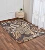 Grey Floral Wool 6 ft x 9 ft Hand Tufted Carpet