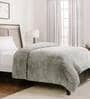 Grey Fluffy Fur Polyester Single Duvet Covers Folklore Collection